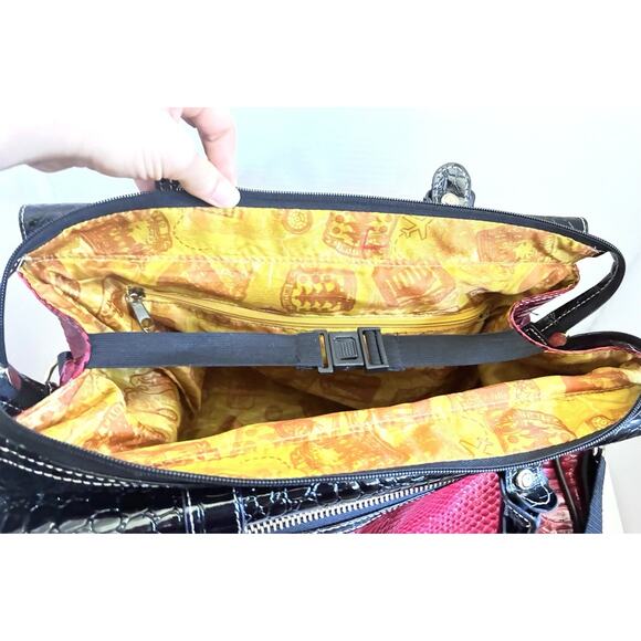 Samantha Brown Red Croc Embossed Large Travel Tote Bag - Picture 6 of 7